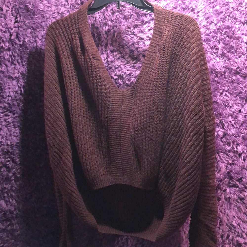 rue21: Burgundy Open Back Sweater